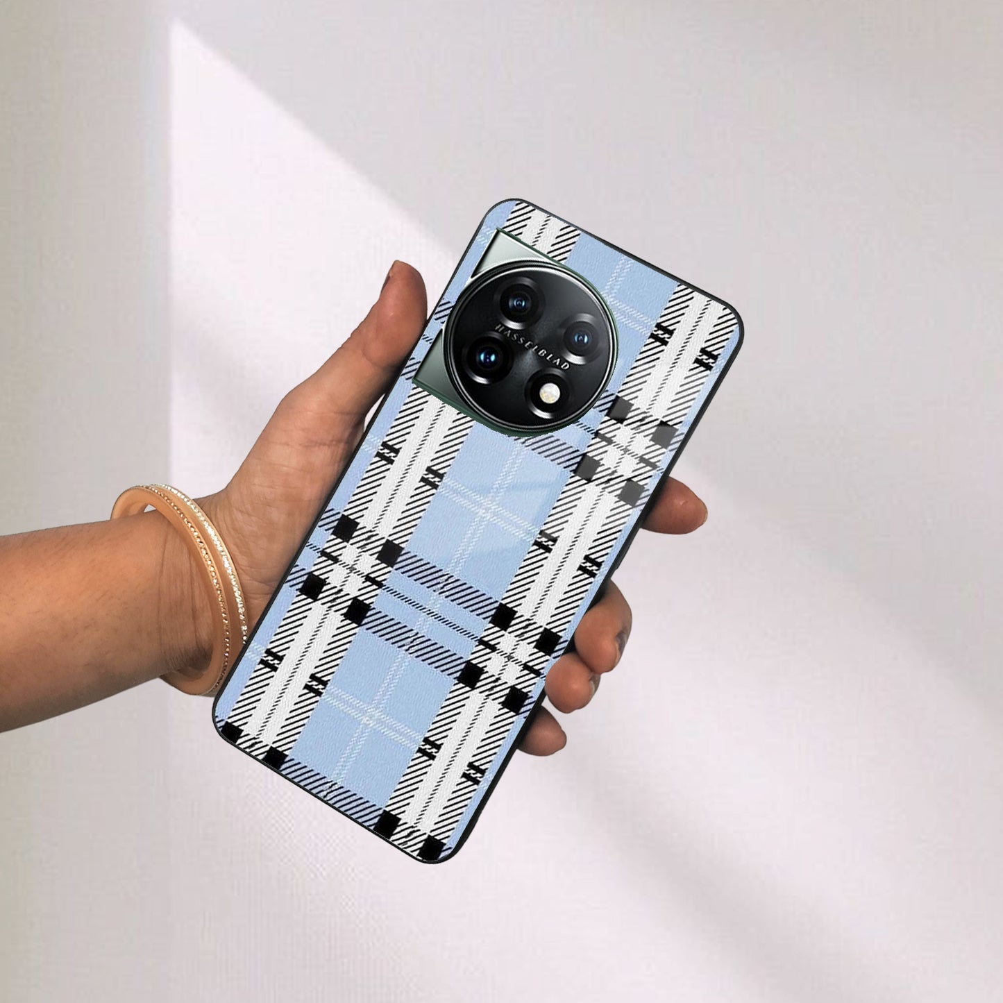Check Glass Phone Case And Cover For OnePlus