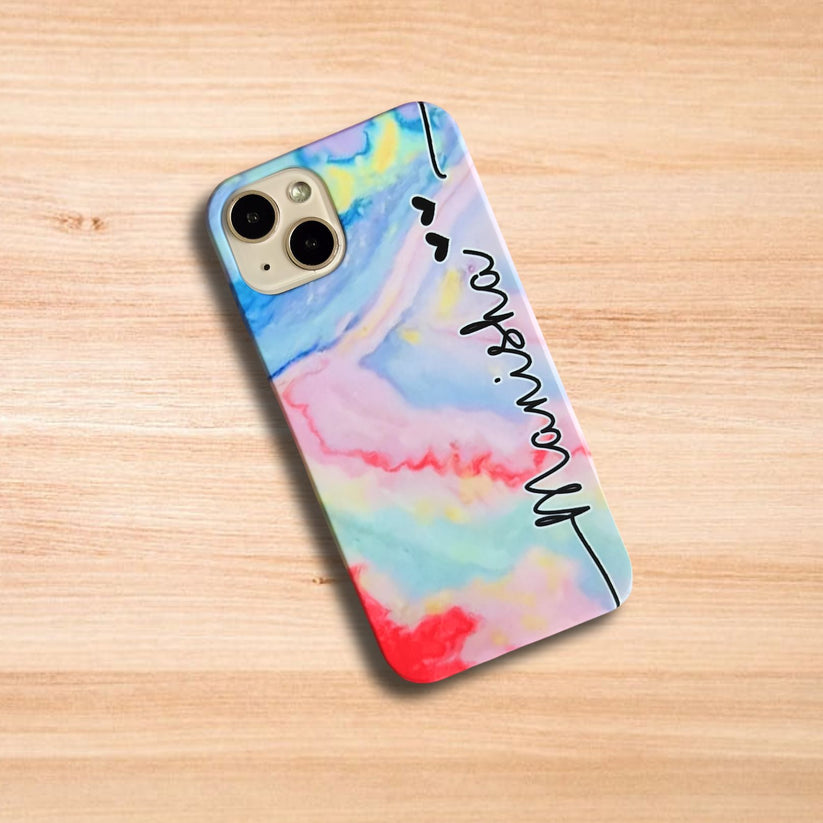 Customized Name Rainbow Design Phone Case Cover For Samsung