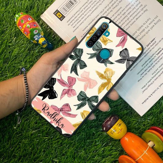 Bow Customize Glass Case Cover For Realme/Narzo