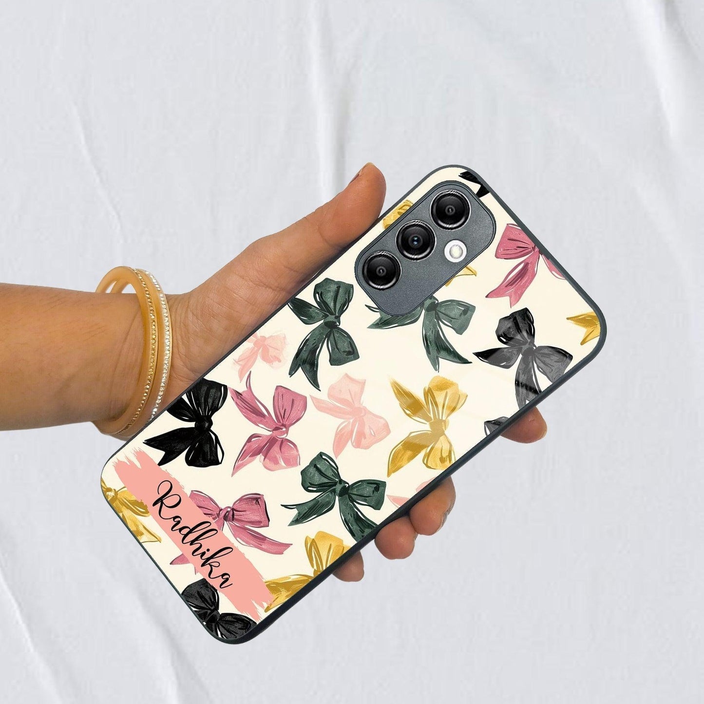 Bow Customize Glass Case Cover For Samsung