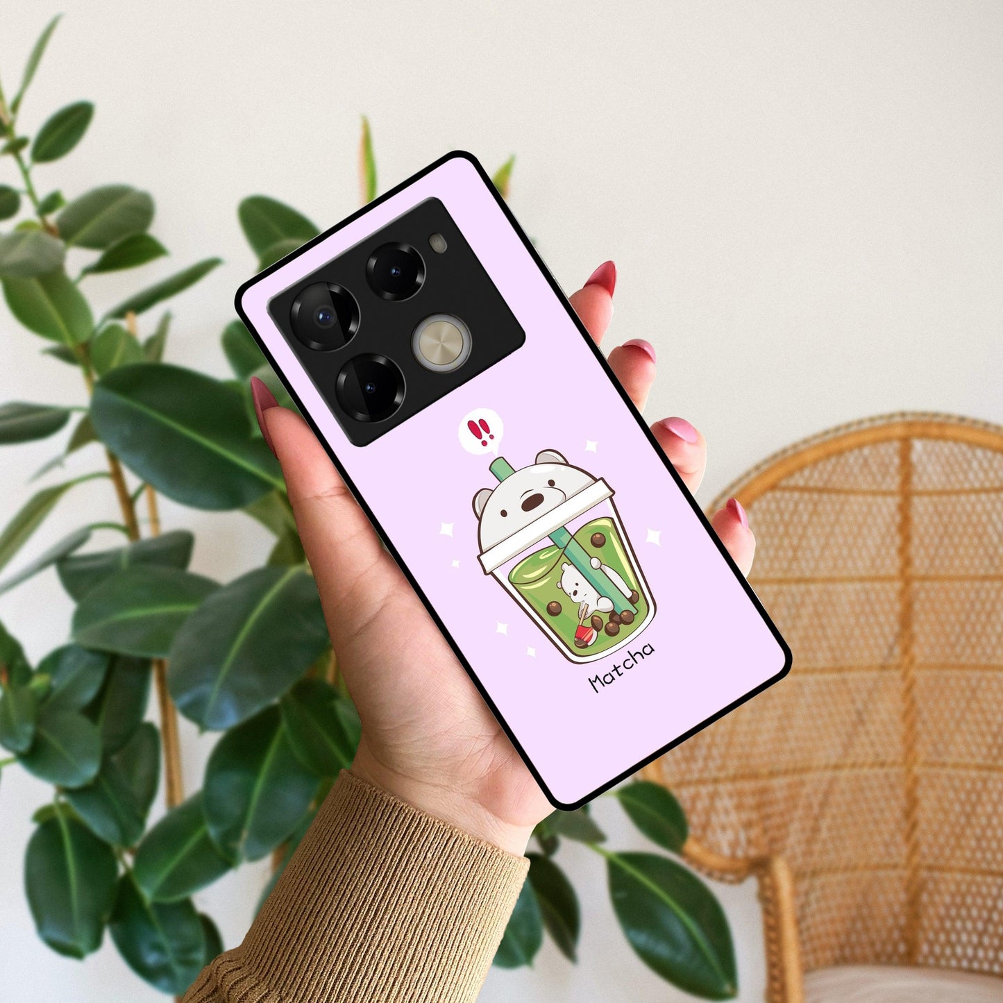 Cartoon Matcha Tea We Bare Bears Glossy Metal Case Cover For Infinix - ShopOnCliQ