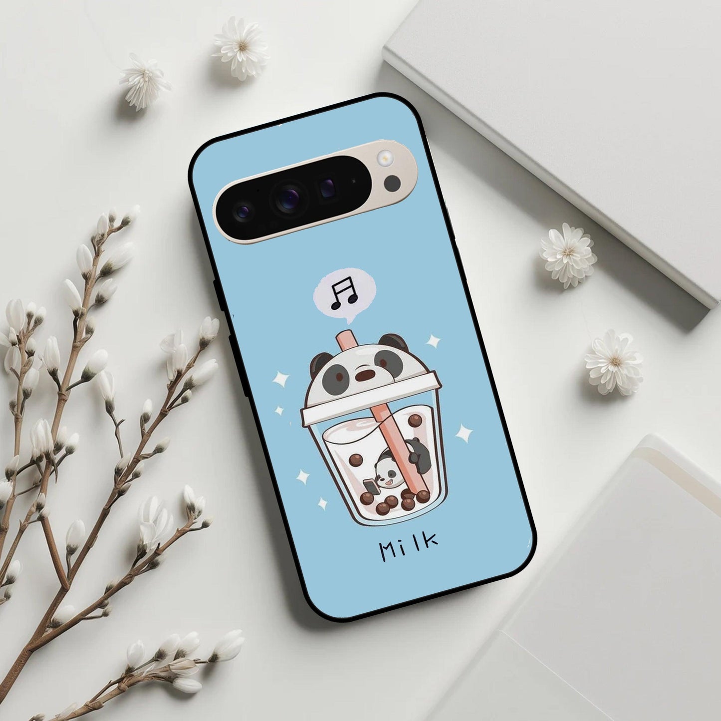 Cartoon Milk Tea We Bare Bears Glossy Metal Case Cover For Google