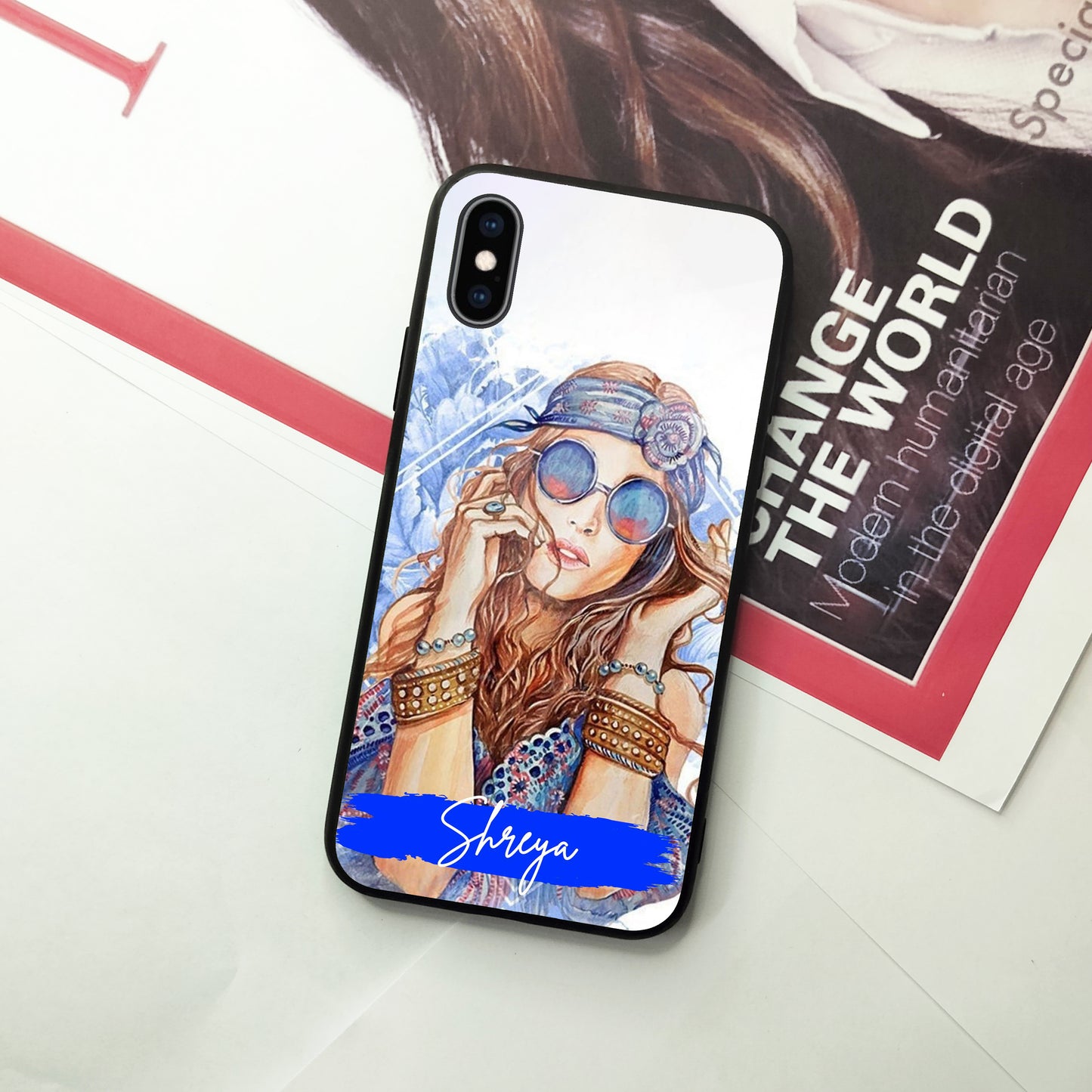 Bindass Babe Customize Glass Case Cover For iPhone