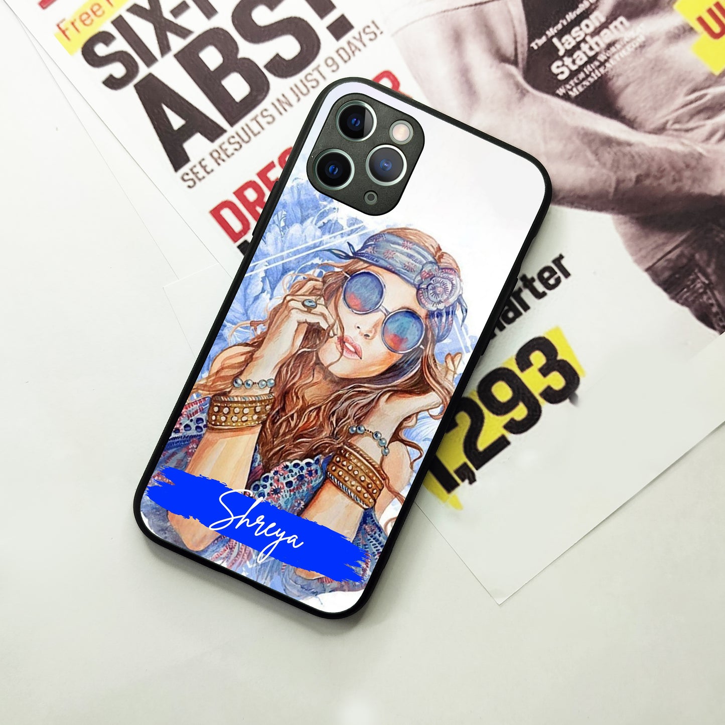 Bindass Babe Customize Glass Case Cover For iPhone