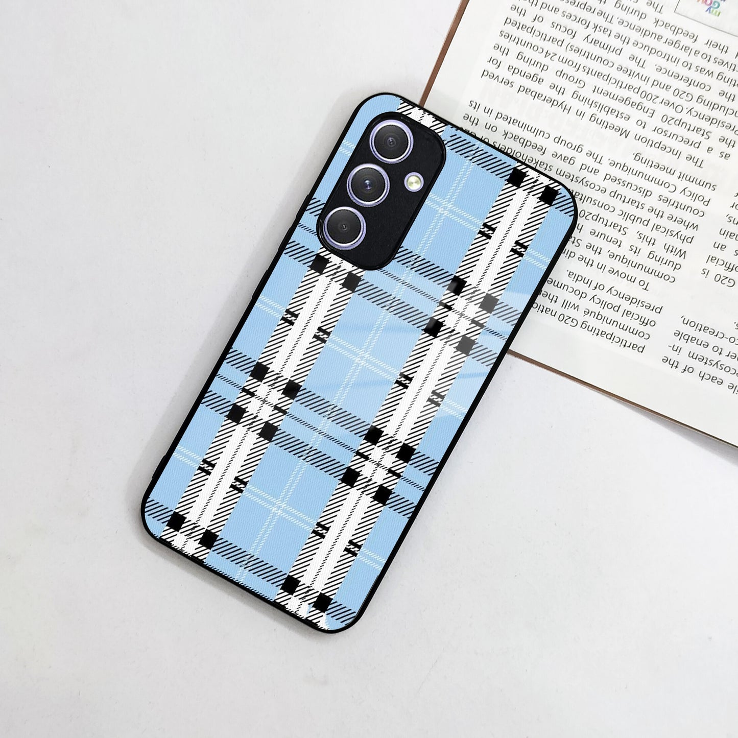 Check Glass Phone Case And Cover For Samsung