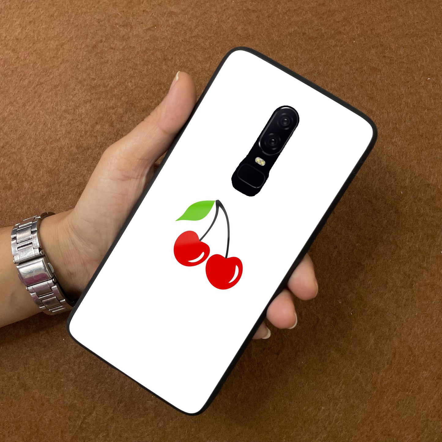 Cherry Glass Case Cover For OnePlus