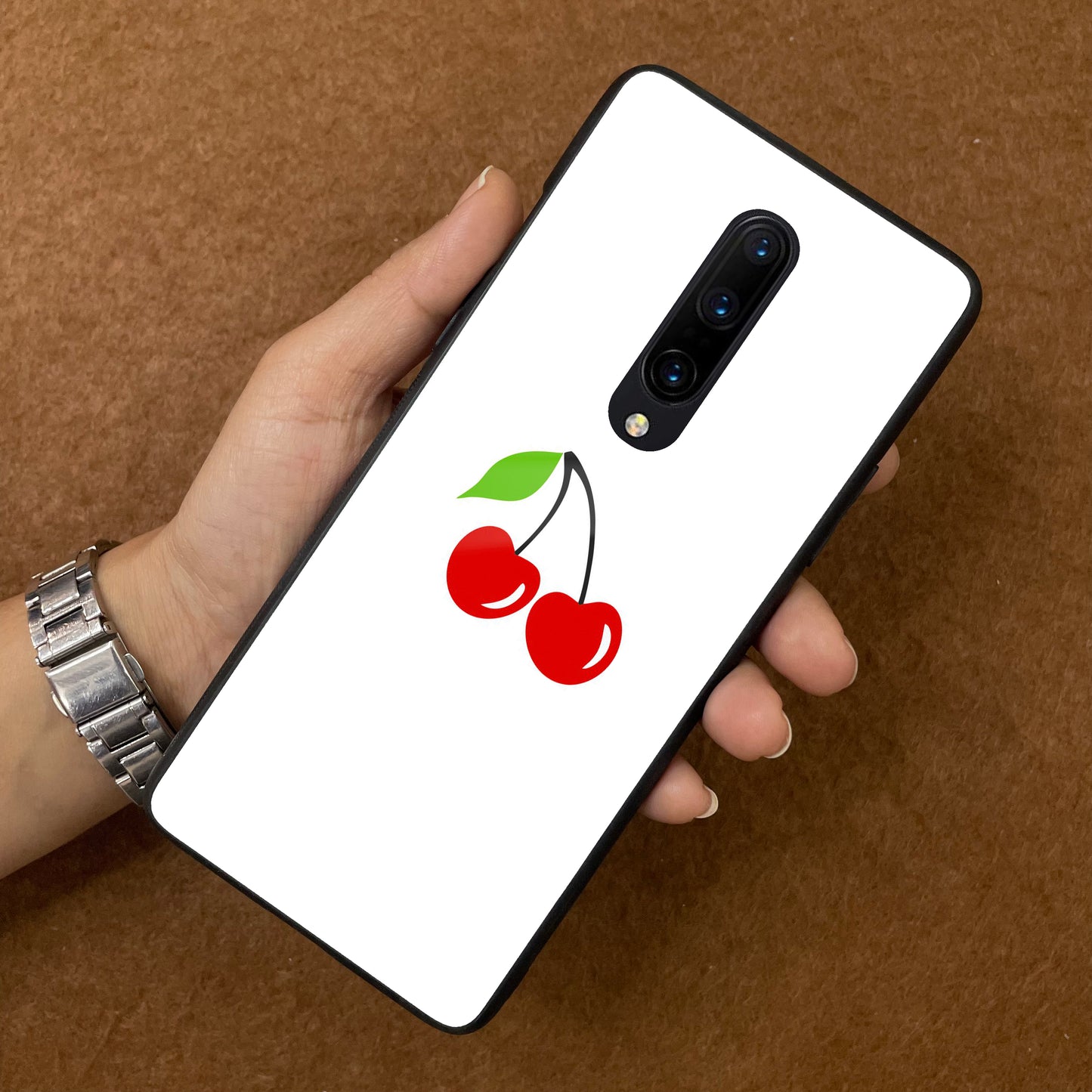 Cherry Glass Case Cover For OnePlus