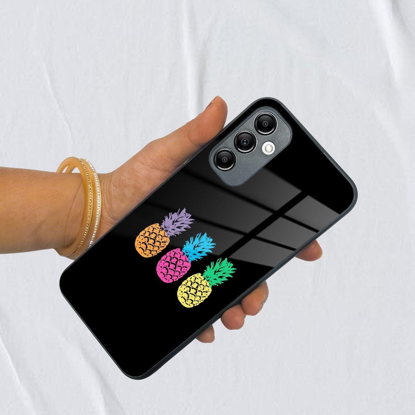 Colorful Pineapple Glass Case Cover For Samsung