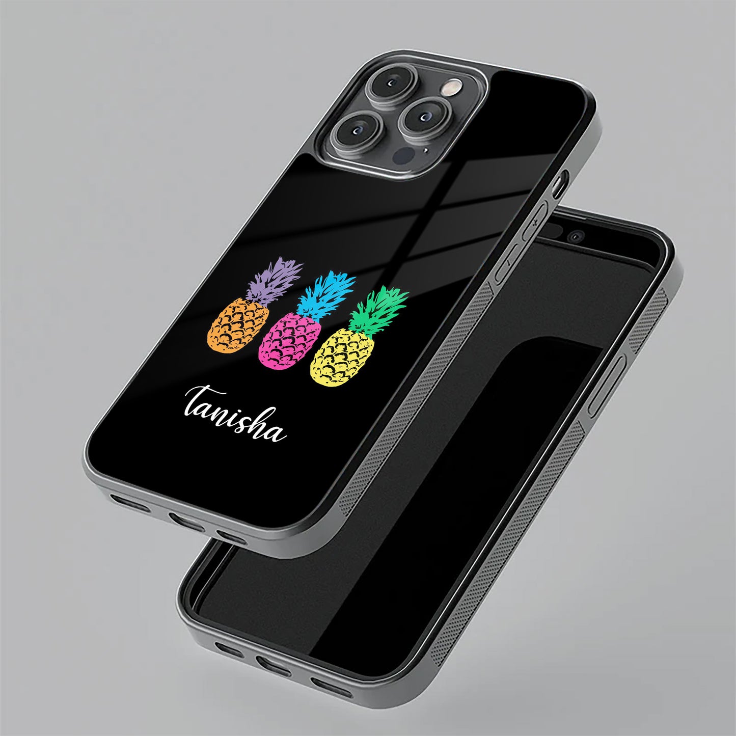 Colorful Pineapple Glass Case Cover For OnePlus