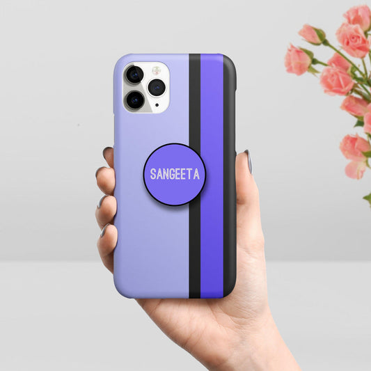 Colorfull Strip Customize Name Printed Matte Phone Case Cover Color Purple For Realme/Narzo
