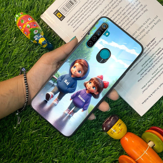 Couple Glass Case Cover For Realme/Narzo
