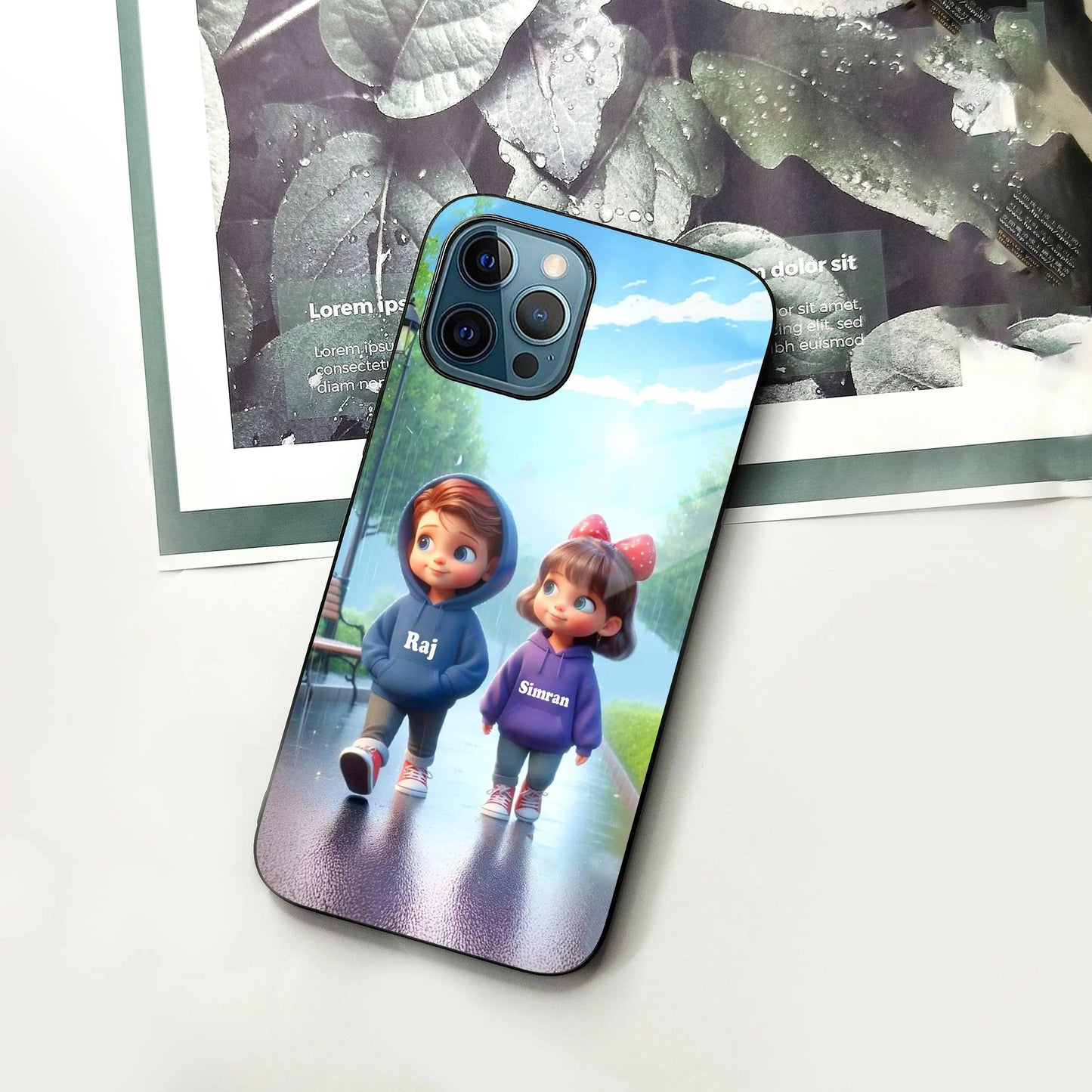 Couple Glass Case Cover For iPhone