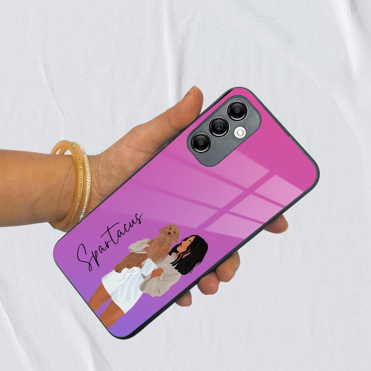 Customize Pet Name Glass Case For Samsung