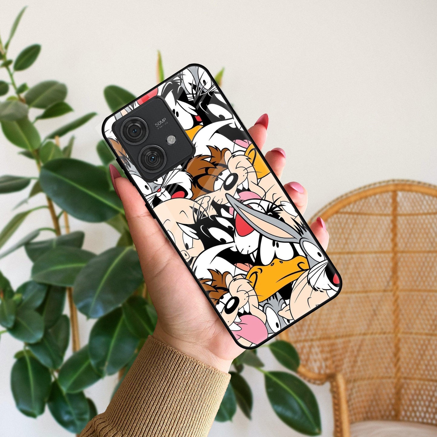 Cute Bugs Bunny Glossy Metal Case Cover For Motorola