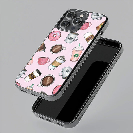 Cute Coffee Snacks Glass Case Cover For Poco - ShopOnCliQ