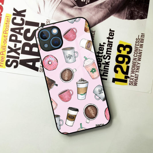 Cute Coffee Snacks Glass Case Cover For iPhone - ShopOnCliQ