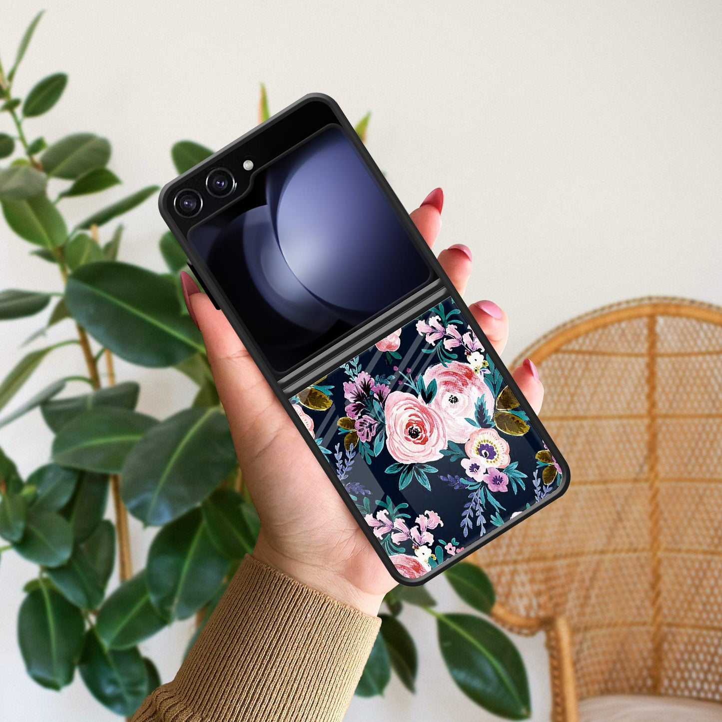 Cute Floral Glossy Metal Case Cover For Samsung