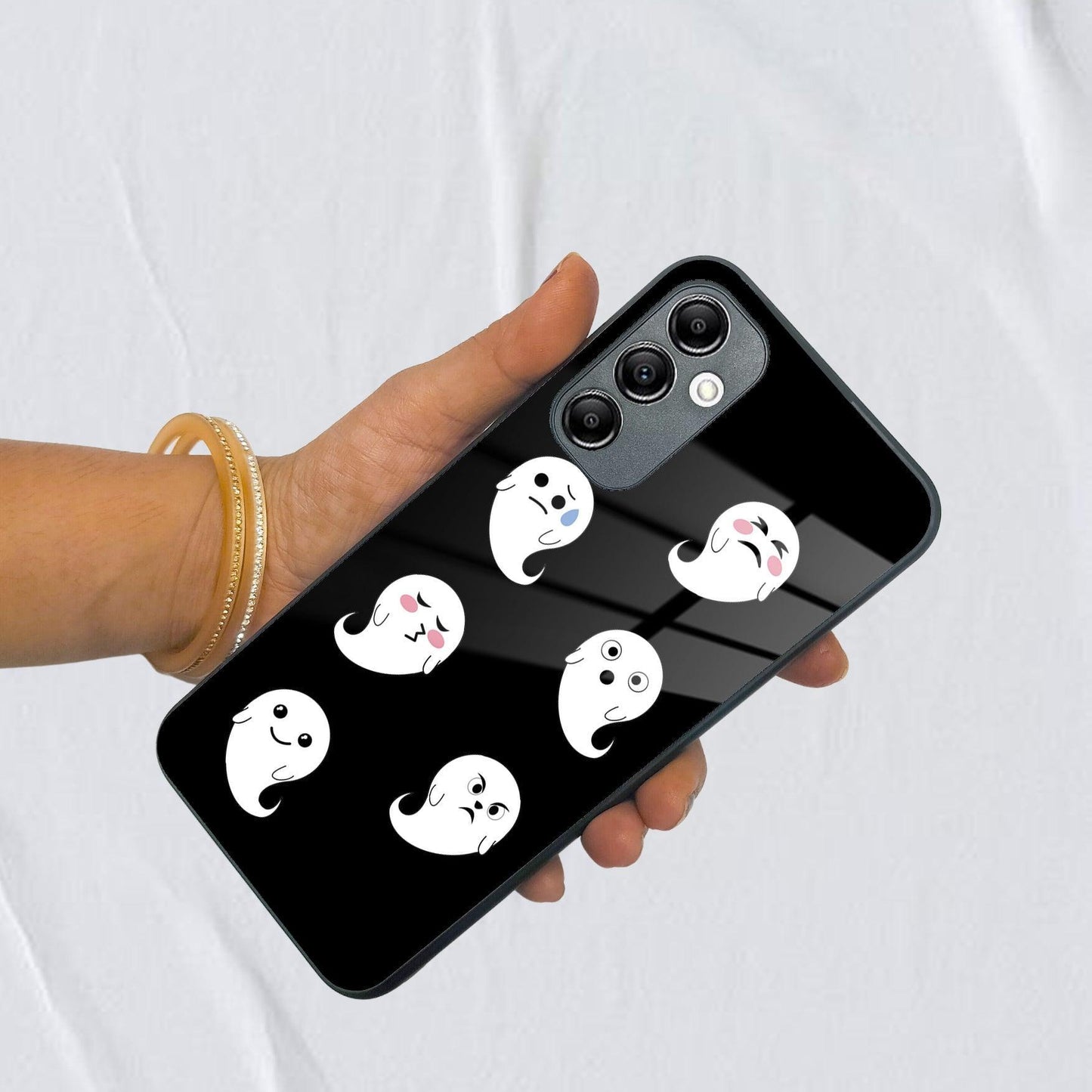 Cute Ghost Glass Case Cover For Samsung