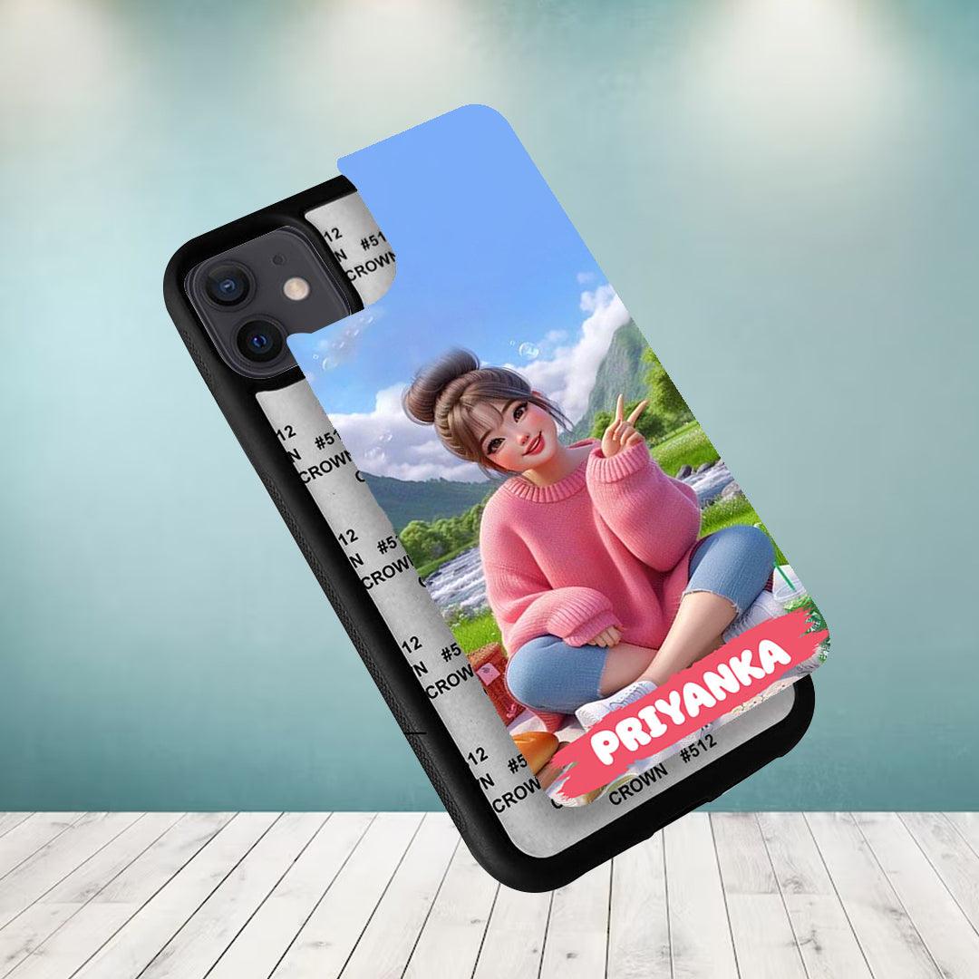 Cute Girl Glossy Metal Case Cover For Vivo - ShopOnCliQ