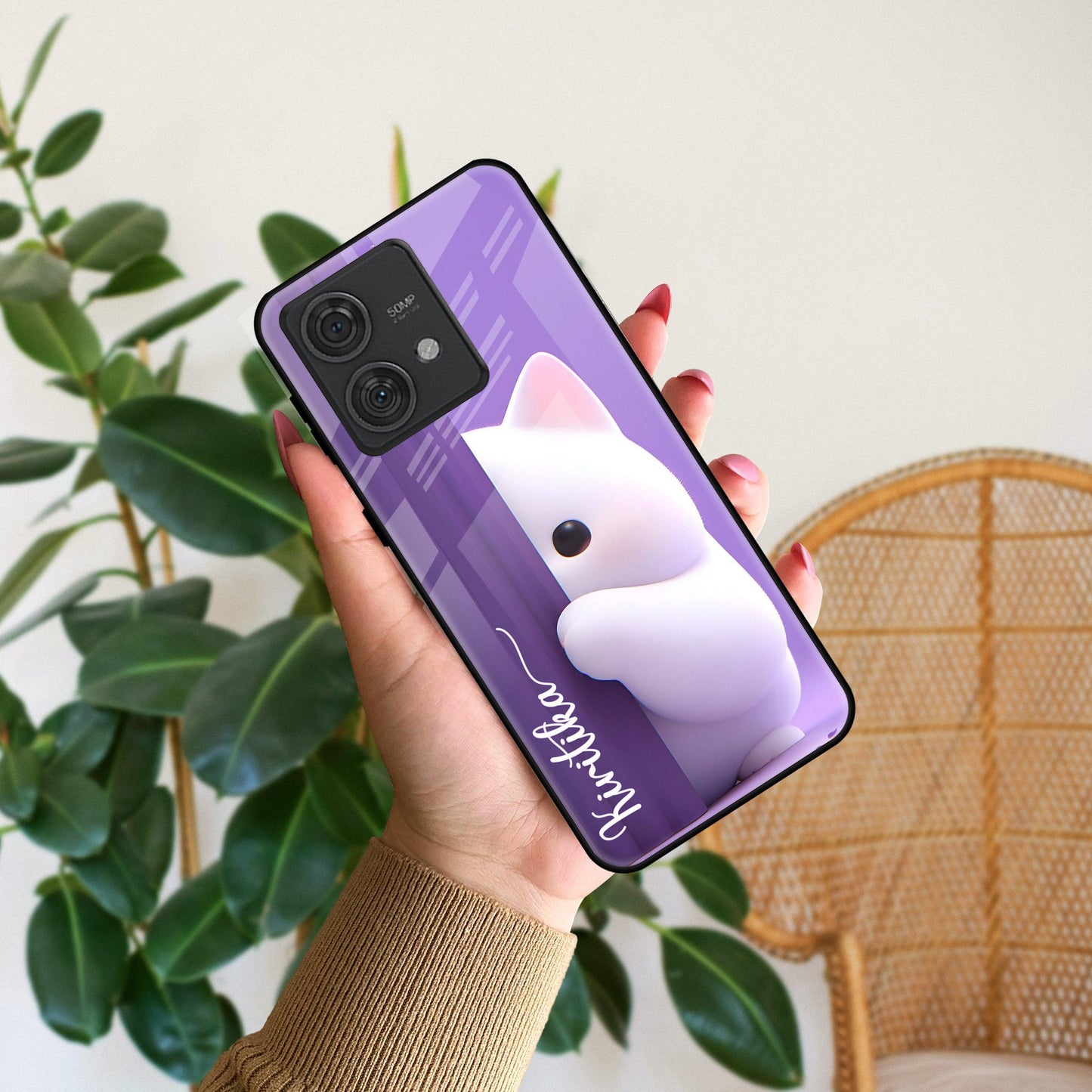 Cute Kittens Glossy Metal Case Cover For Motorola