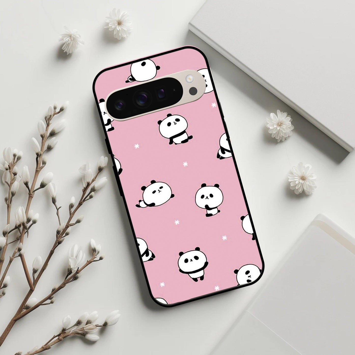 Cute Panda Glossy Metal Case Cover For Google