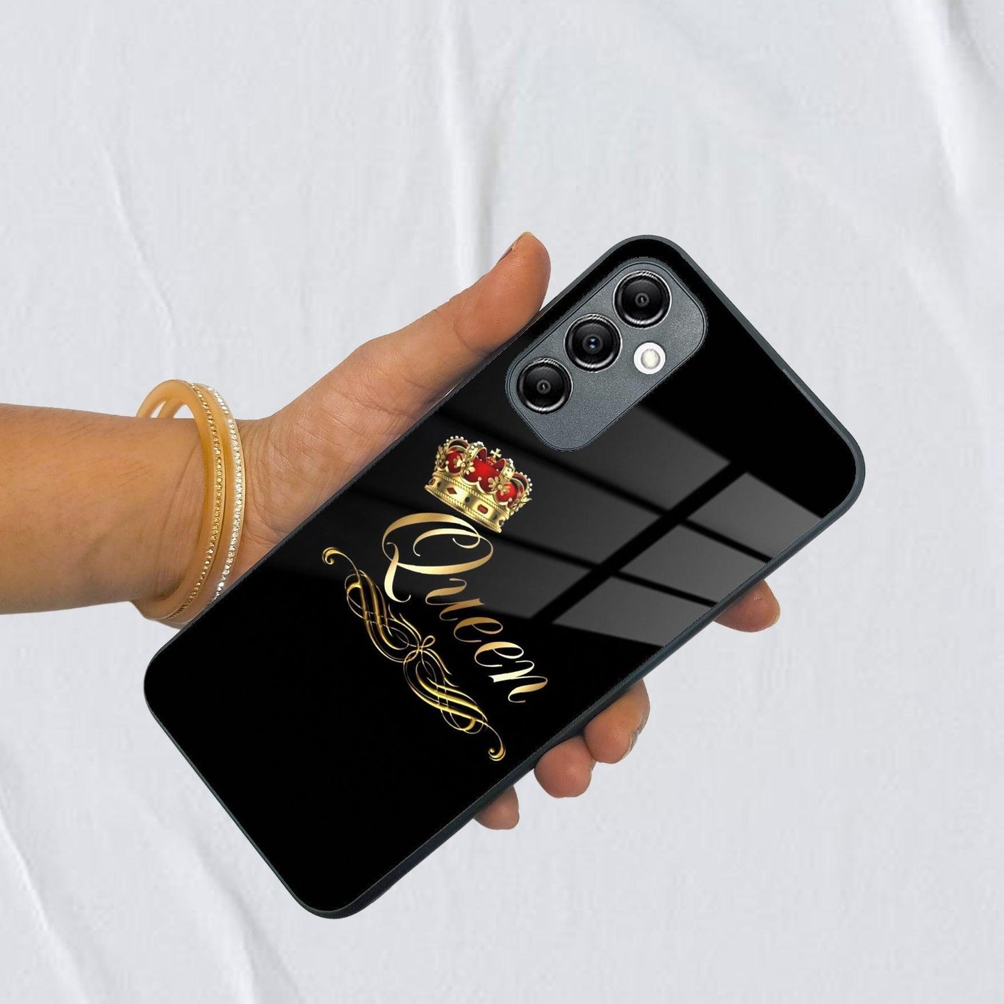 Cute Queen With Crown Glass Case for Samsung