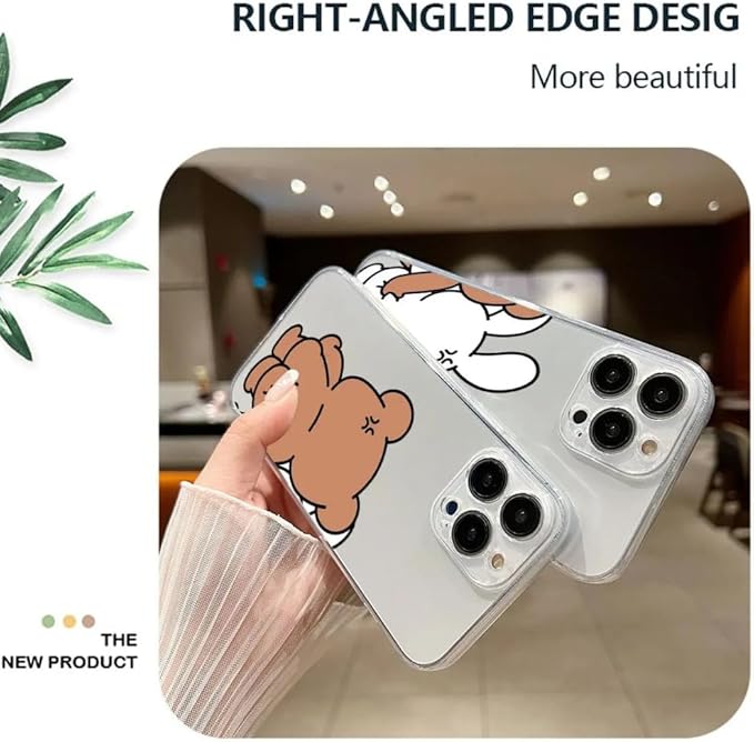 Funny Bear Bunny Couple Phone Case For iPhone