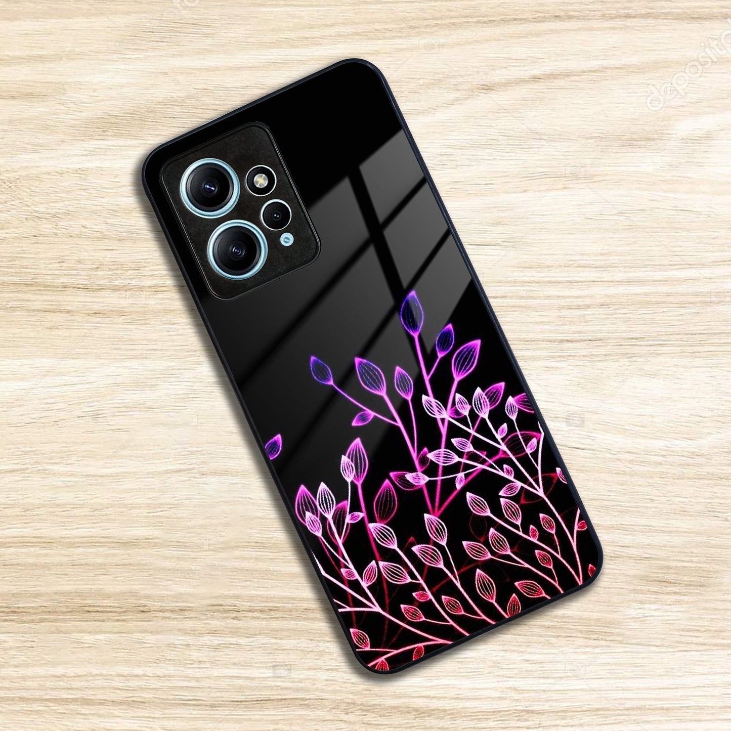 Multicolor Flower Print Glass Case Cover For Redmi/Xiaomi