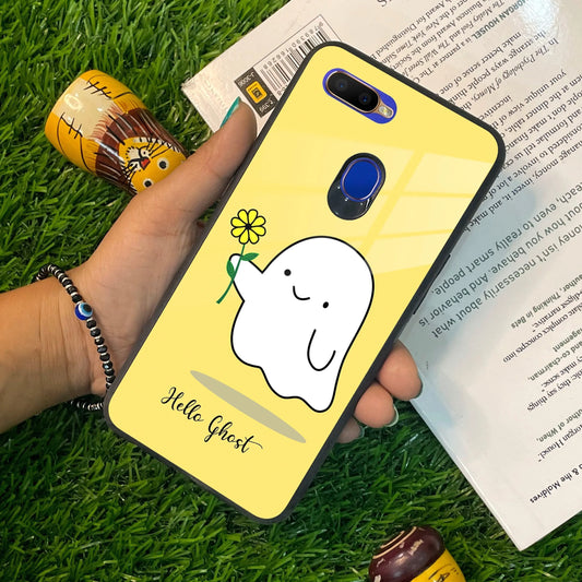 Ghost With Flower Glass Case Cover For Oppo - ShopOnCliQ