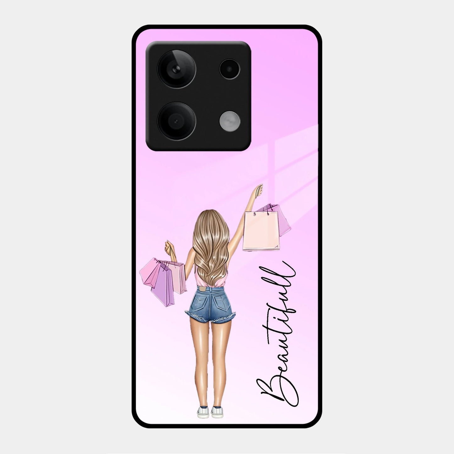 Girl With Bag Customize Name Glass Case For Poco - ShopOnCliQ