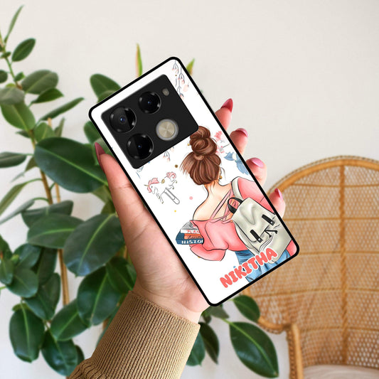 Girl With Book Glossy Metal Case Cover For Infinix - ShopOnCliQ