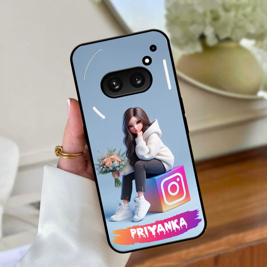 Girl With Flower Glossy Metal Case Cover For Nothing - ShopOnCliQ