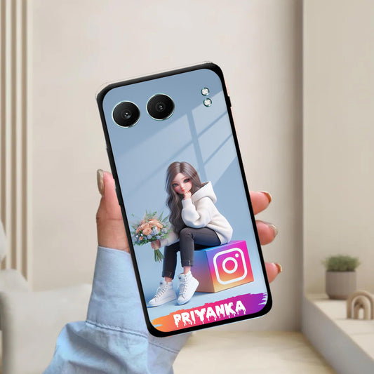 Girl With Flower Glossy Metal Case Cover For OnePlus - ShopOnCliQ