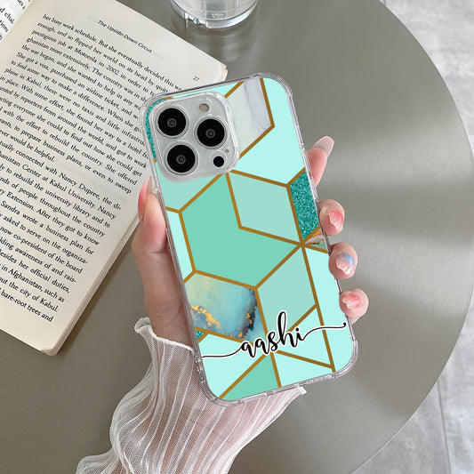 Marble Blue Customize Transparent Silicon Case For Poco