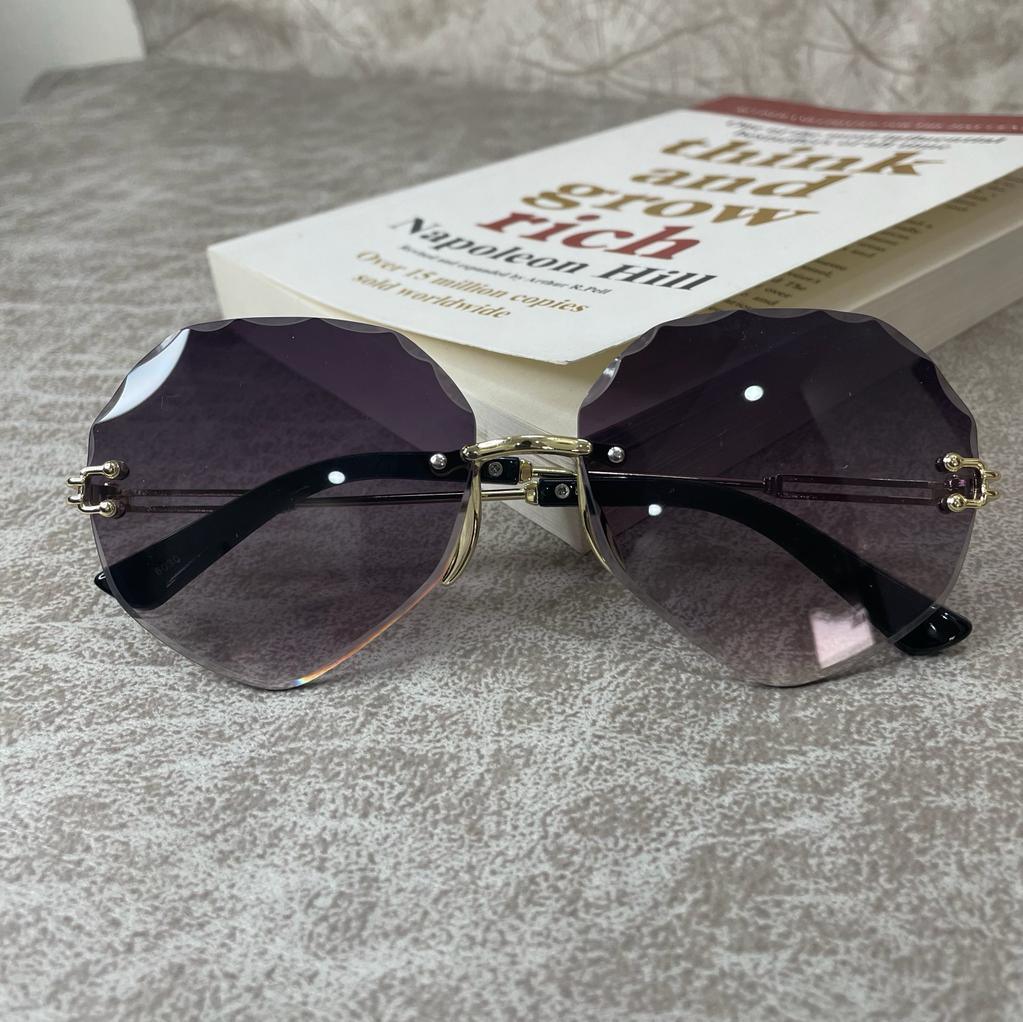 Heart Shape Rimless Ladies Black Frame Sunglasses for Women ShopOnCliQ