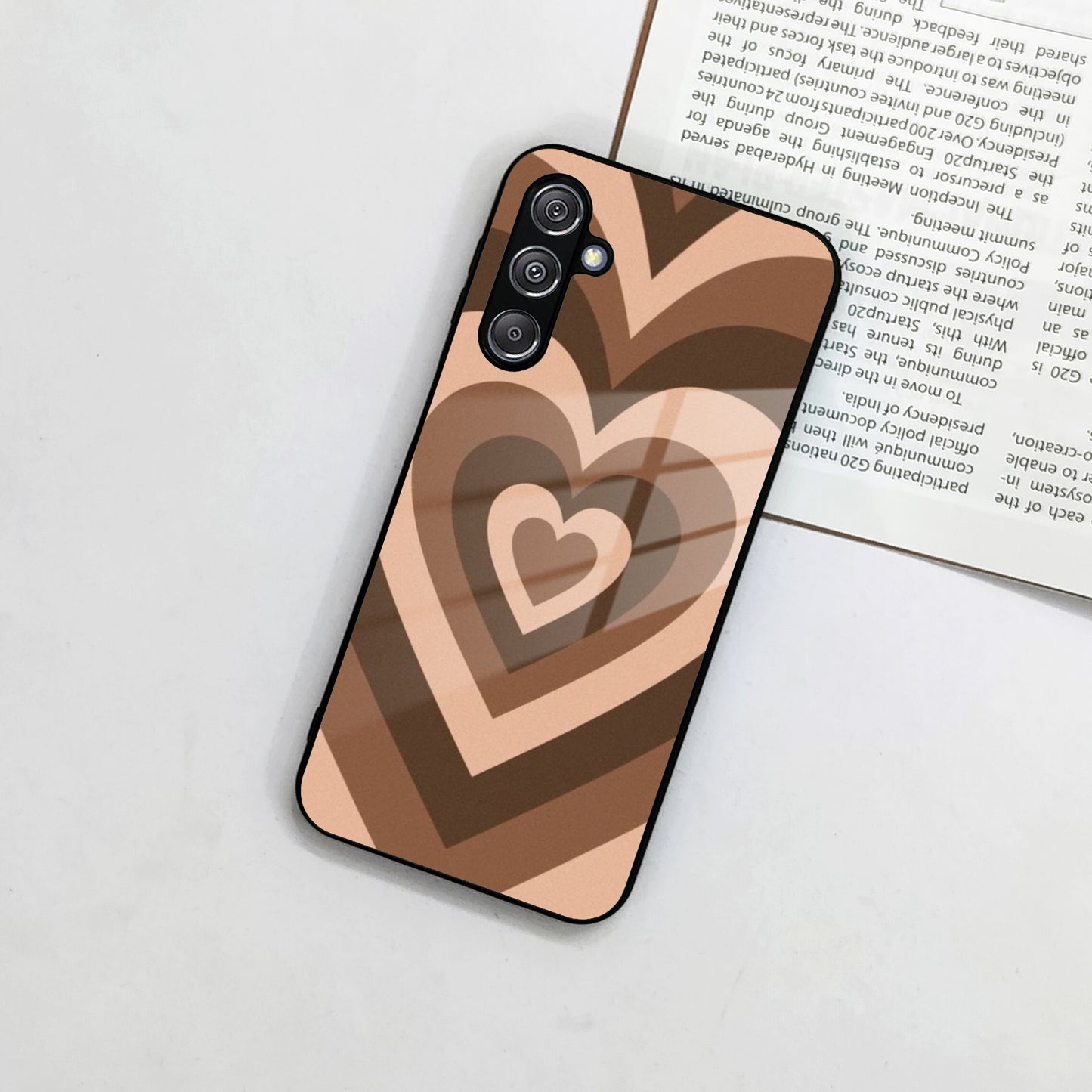 Latte Love Patter Glass Case Cover - Coffee For Samsung