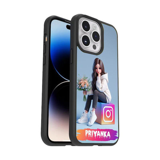 Girl With Flower Glossy Metal Case Cover For Redmi - ShopOnCliQ