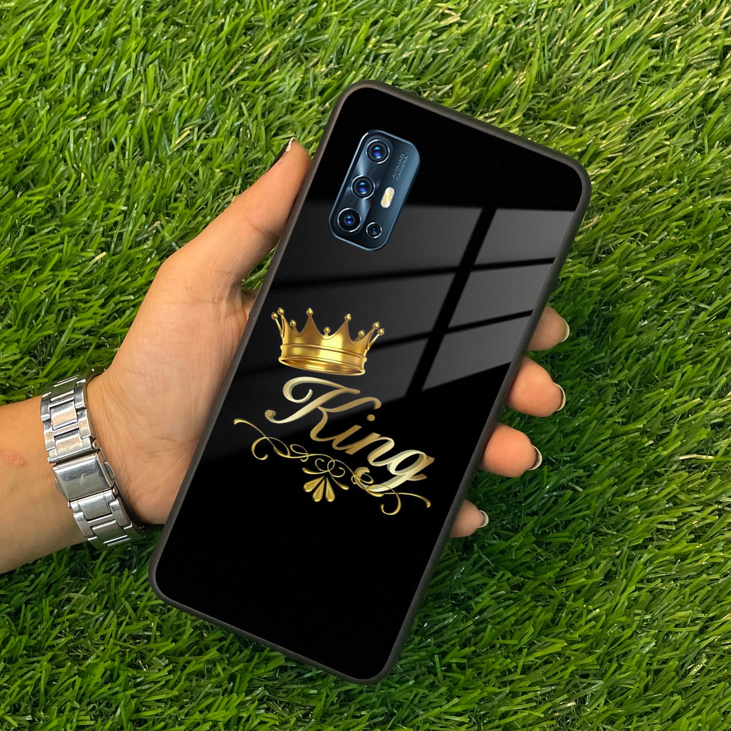 Cute King With Crown Glass Case For Vivo