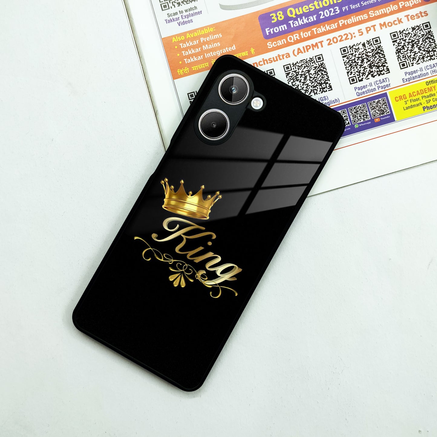 Cute King With Crown Glass Case For Realme/Narzo