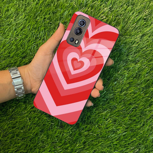 Latte Love Patter Glass Case Cover - Red For Vivo - ShopOnCliQ