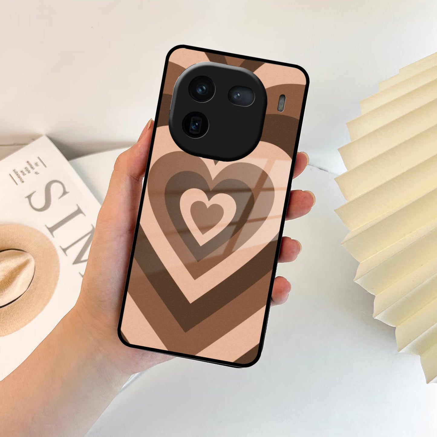 Latte Love Pattern Glossy Metal Case Cover For Vivo - ShopOnCliQ