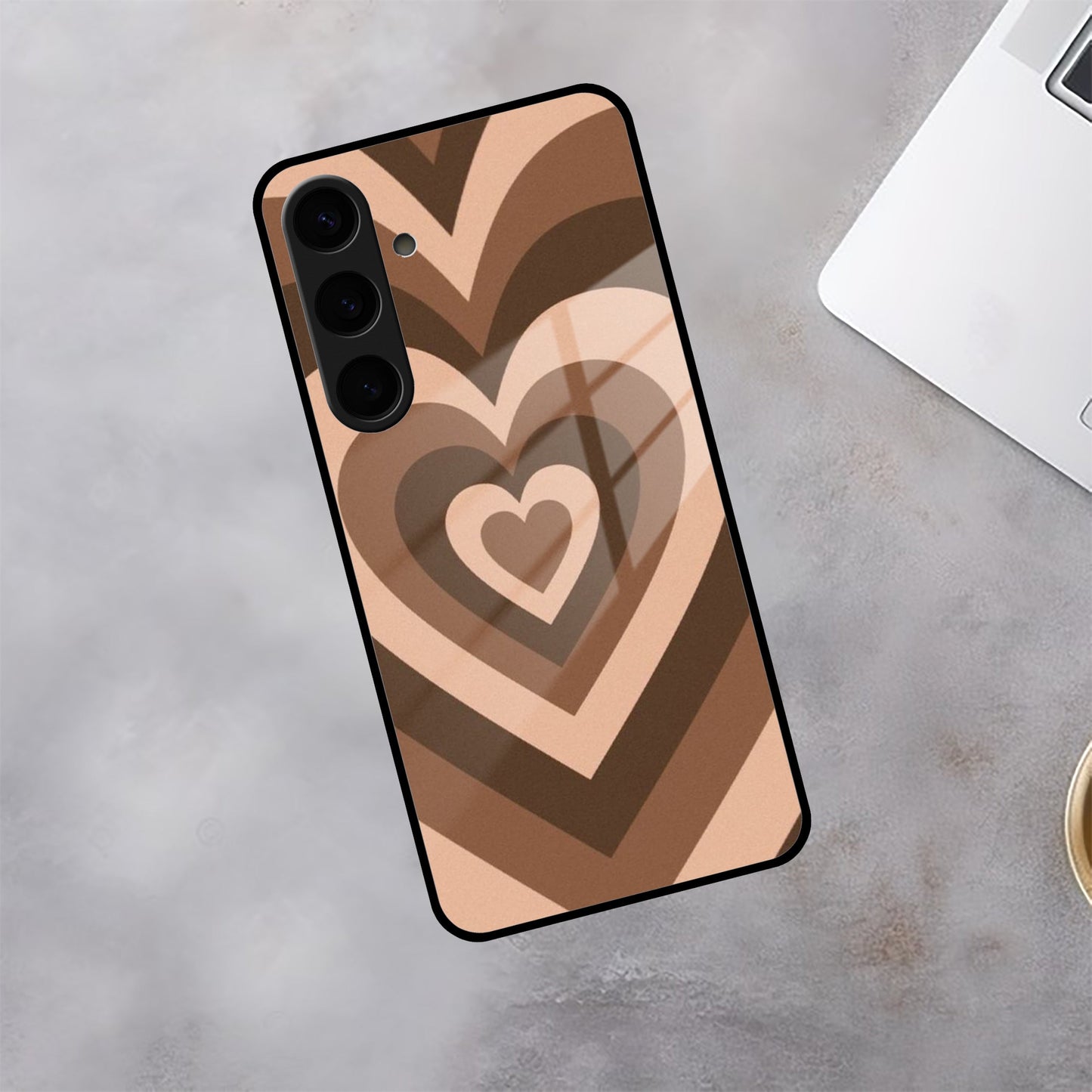 Latte Love Patter Glass Case Cover - Coffee For Samsung