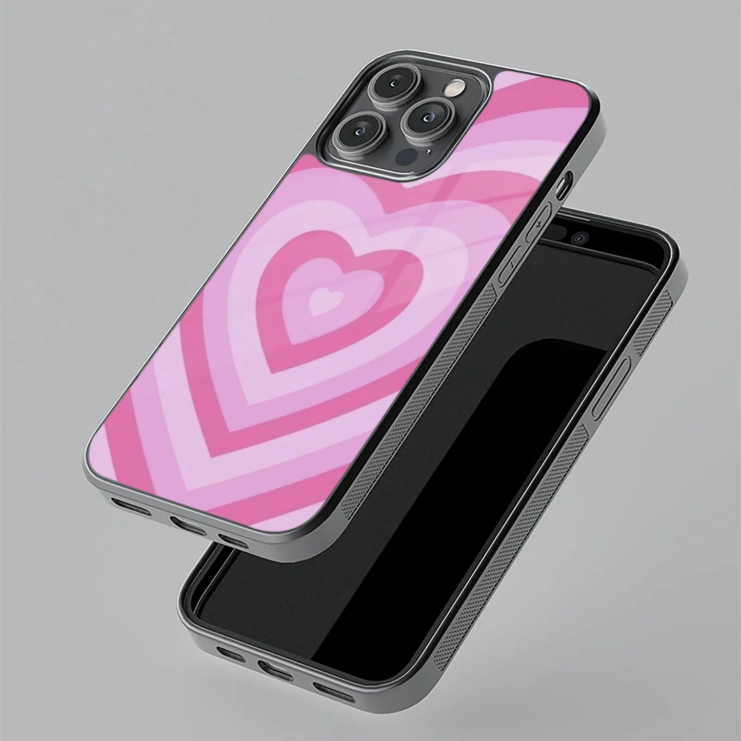 Latte Love Patter Glass Case Cover - Pink For iPhone - ShopOnCliQ