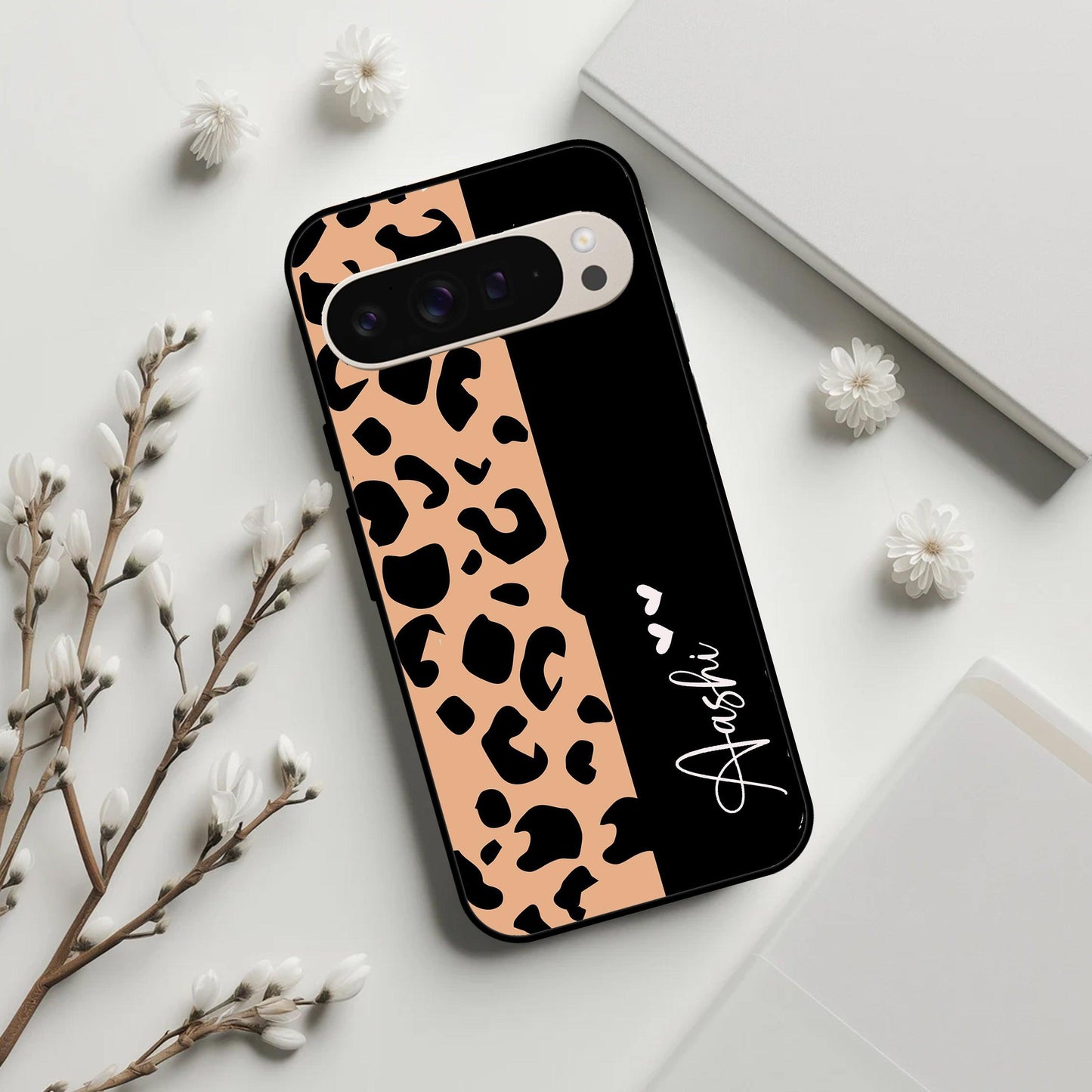 Leopard Glossy Metal Case Cover For Google