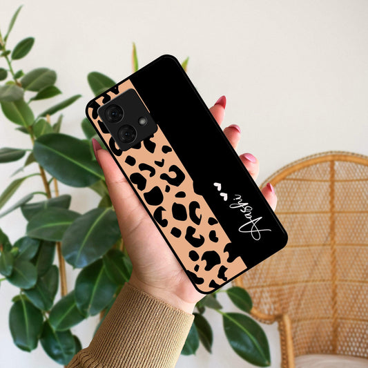 Leopard Glossy Metal Case Cover For Motorola - ShopOnCliQ