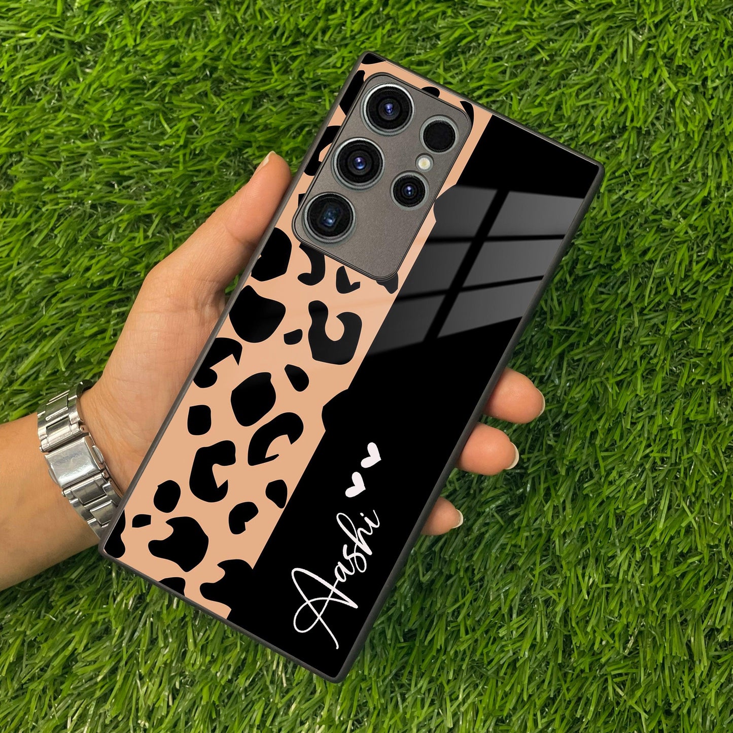 Leopard Glossy Metal Case Cover For Samsung