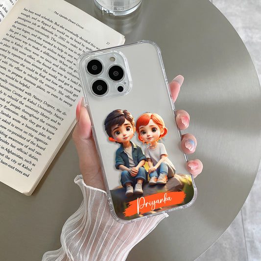Cute Love Couple Customize Transparent Silicon Case For Nothing