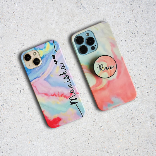 Rainbow Design Phone Case Cover With Your Name