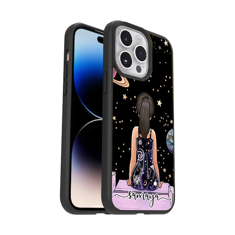 Girl In Universe Customised Glossy Metal Case Cover For Vivo