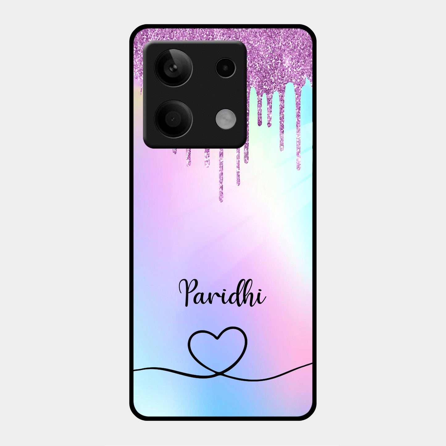 MultiColor Glitter Glass Case For Poco